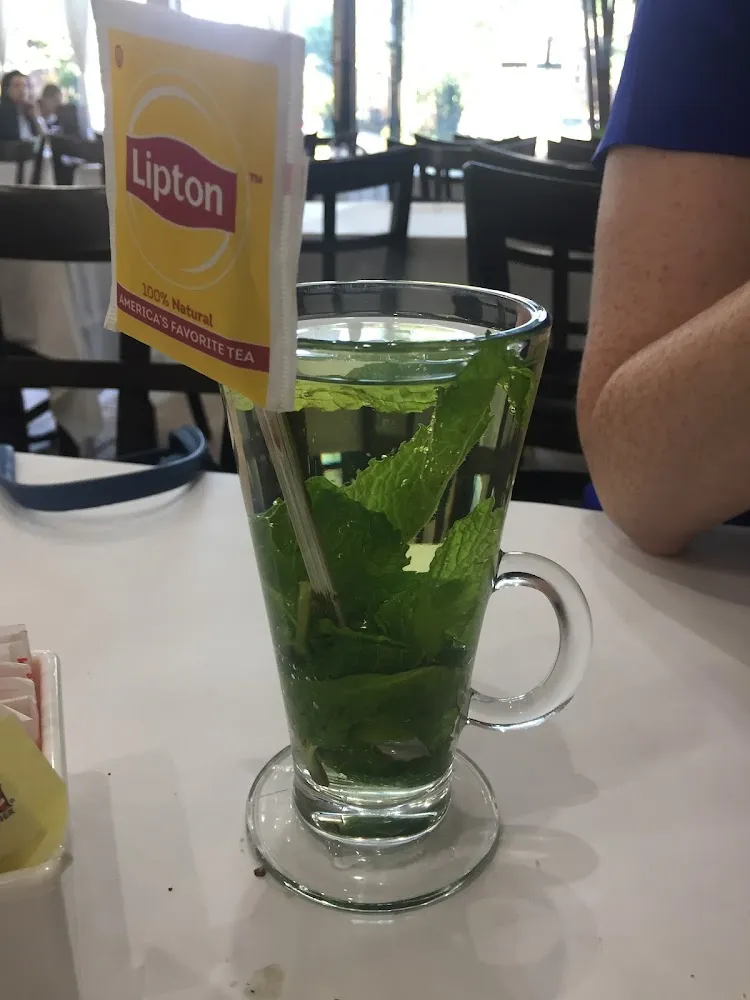 Tea with Fresh Mint Leaves